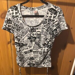 No Boundaries Black and White Graphic Crop T-Shirt